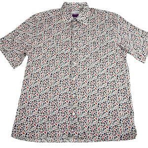 Maus & Hoffman Liberty London Shirt Mens Size Large Geometric Print Short Sleeve